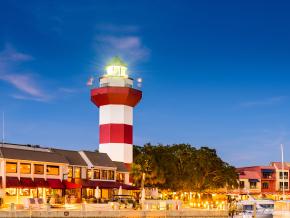 The Harbour Town Lighthouse at dusk The Harbour Town Lighthouse at dusk