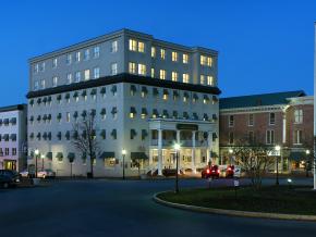 The historic Gettysburg Hotel on Lincoln Square in downtown Gettysburg