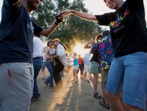 Revelers at the annual Festivals Acadiens et Creoles 