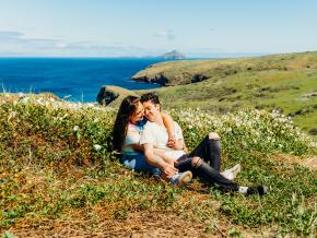 A romantic cliffside moment in Channel Islands National Park A romantic cliffside moment in Channel Islands National Park