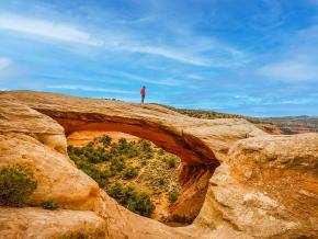 Taking in majestic views of the Black Ridge Canyons Wilderness from Rattlesnake Arches