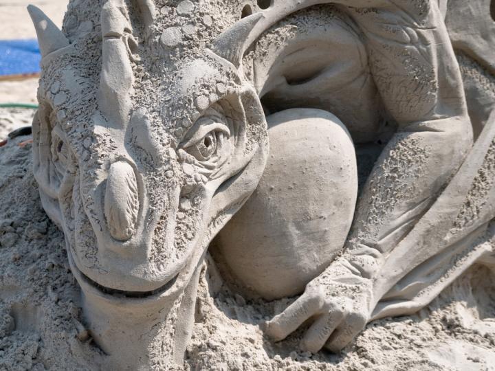 維吉尼亞海灘的海王星節中創作的沙雕