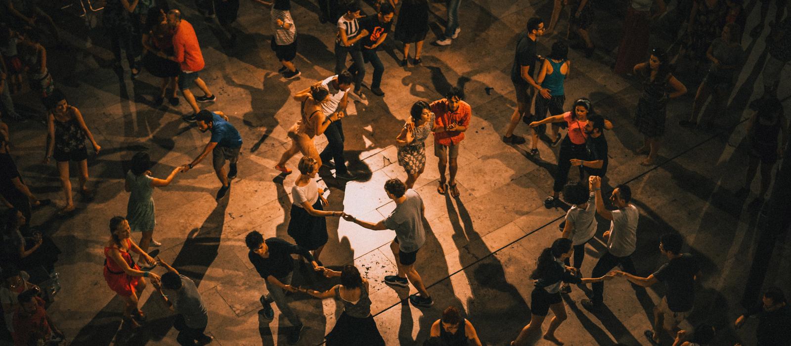Dancing salsa in the streets of San Juan, Puerto Rico