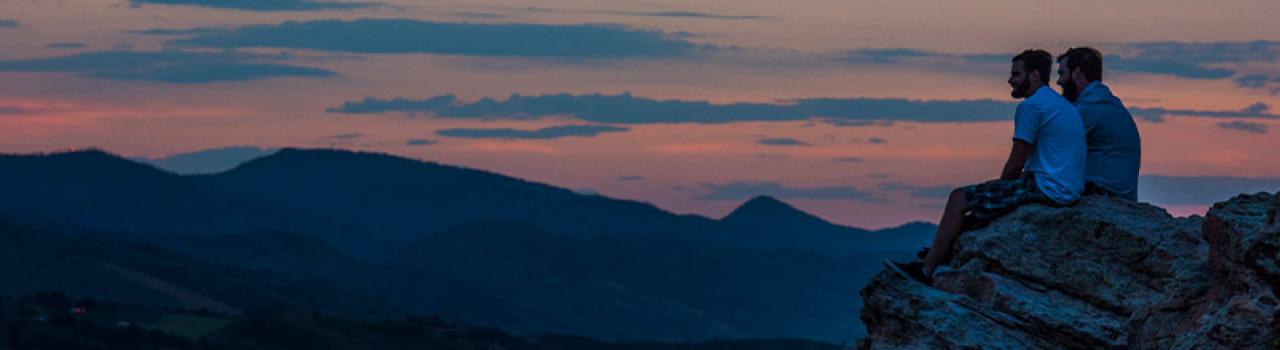 Watching the sunset over Horsetooth Reservoir in Colorado Watching the sunset over Horsetooth Reservoir in Colorado