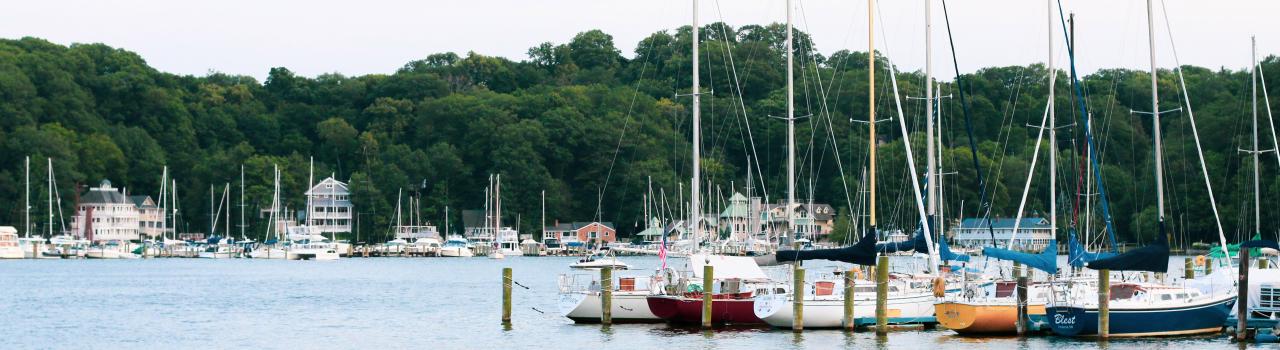 Boats docked in a Holland, Michigan, marina Boats docked in a Holland, Michigan, marina