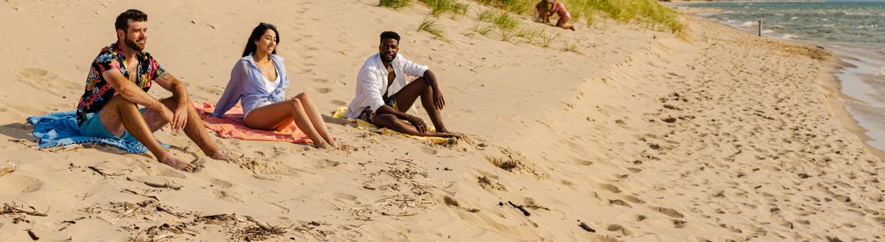 Relaxing on Lake Michigan near Grand Rapids, Michigan