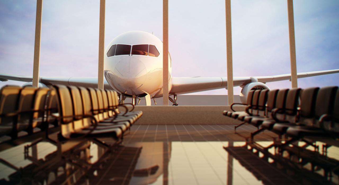 空盪盪的機場航廈 空盪盪的機場航廈