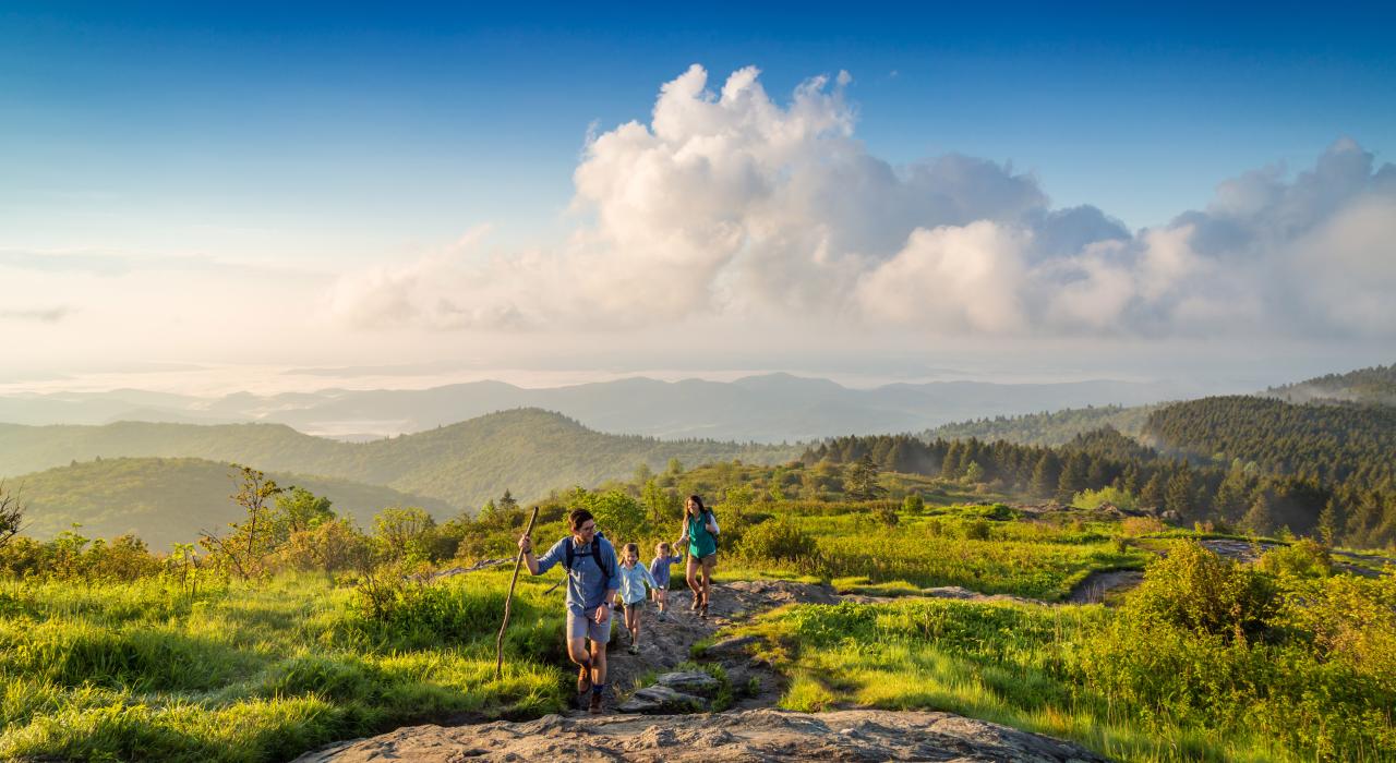 Hiking at Black Balsam Knob in the Pisgah National Forest