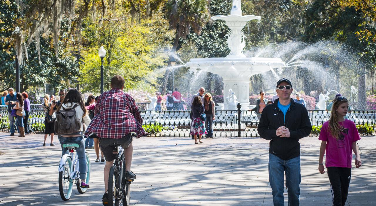 Visiting beautiful Forsyth Park in the Historic District Visiting beautiful Forsyth Park in the Historic District