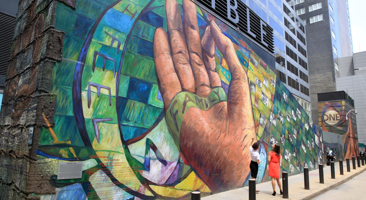 Murals like this one set an artistic tone throughout Philadelphia, Pennsylvania