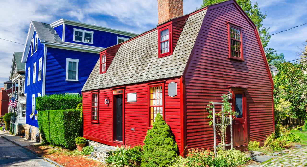 Colorful houses with character