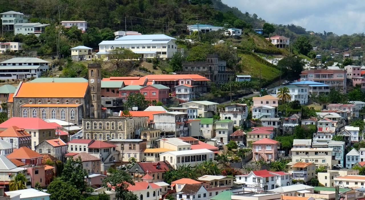 Buildings adding splashes of color to the hillside