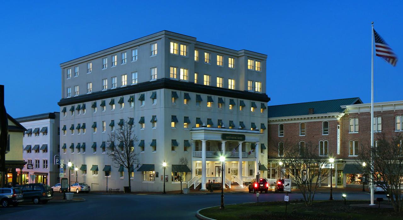 The historic Gettysburg Hotel on Lincoln Square