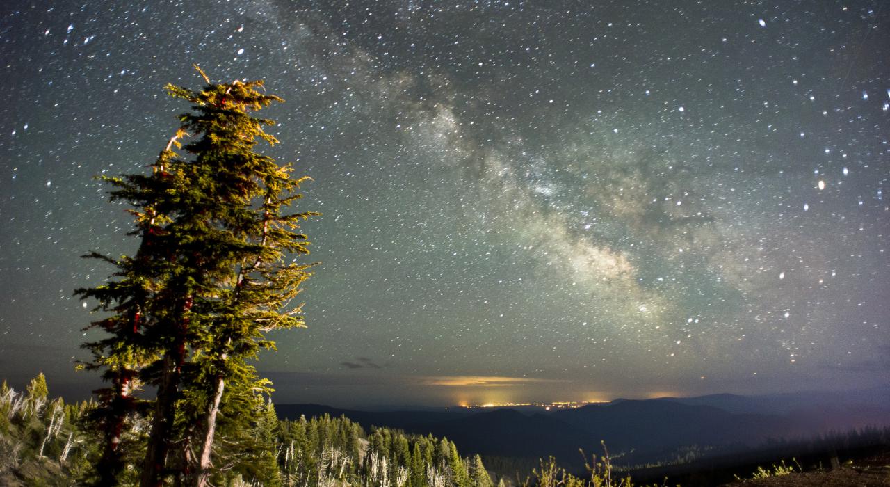 The Milky Way lighting up the region
