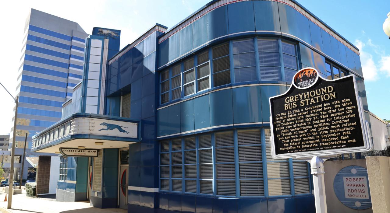 The former Greyhound bus station, an important stop on the route of the Freedom Riders in 1961