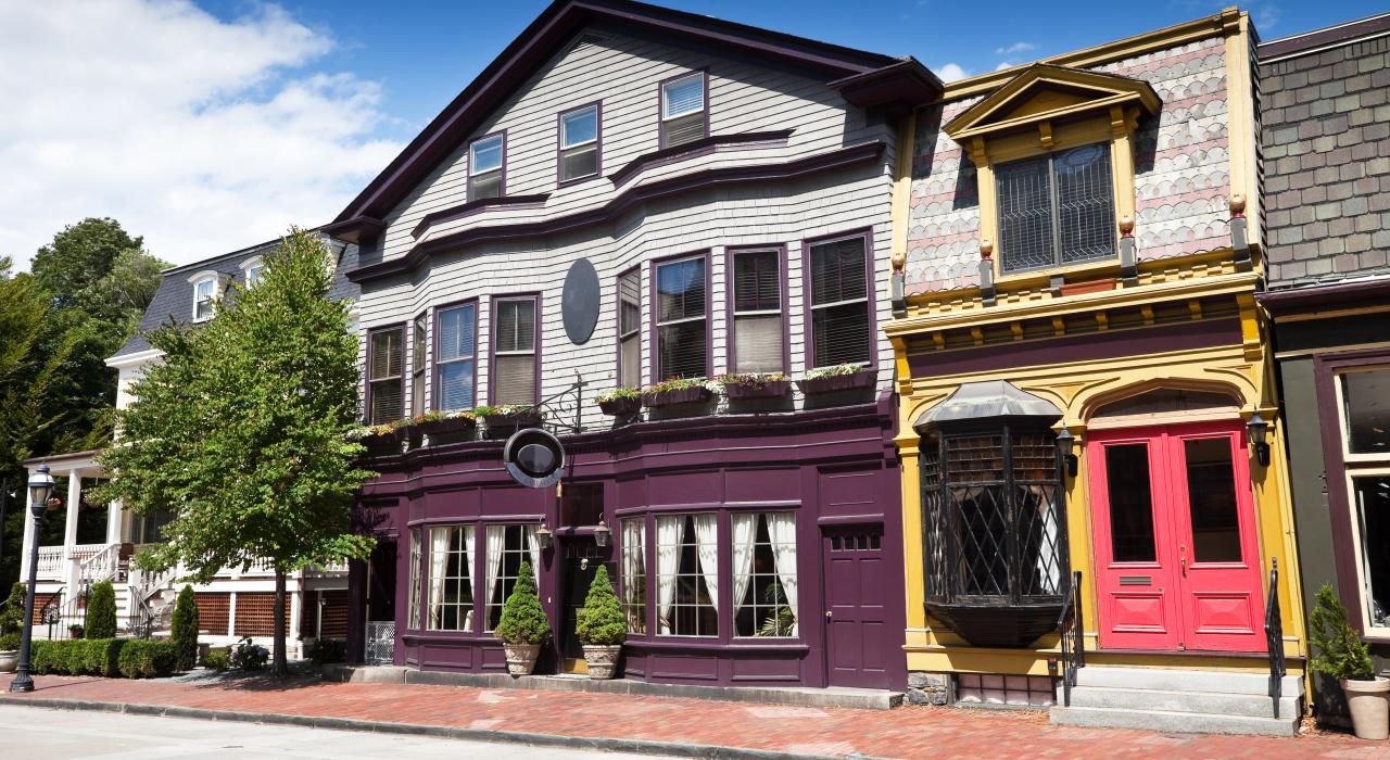 Vivid hues in a residential neighborhood