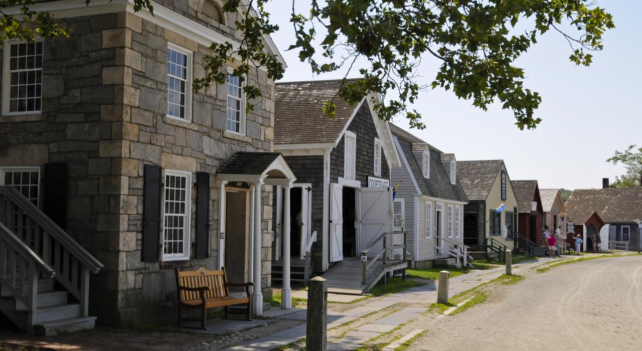 Charming houses lining a village street