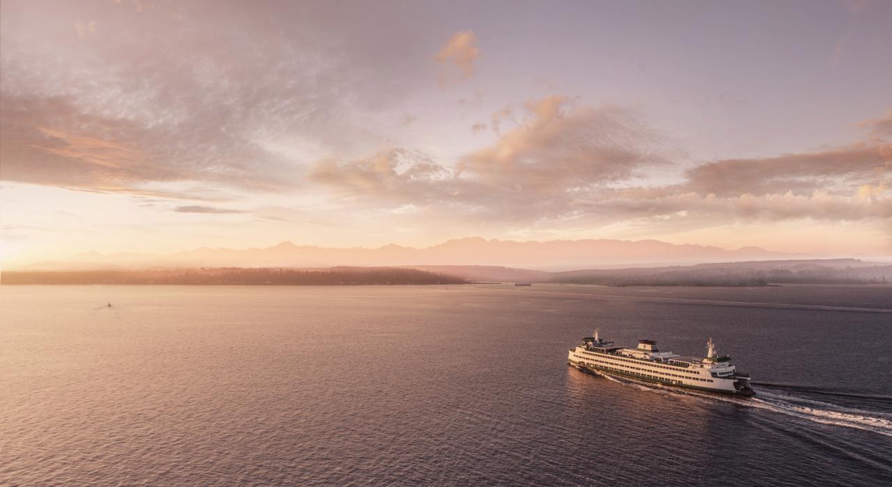 普吉特海灣的日落渡輪之旅 普吉特海灣的日落渡輪之旅