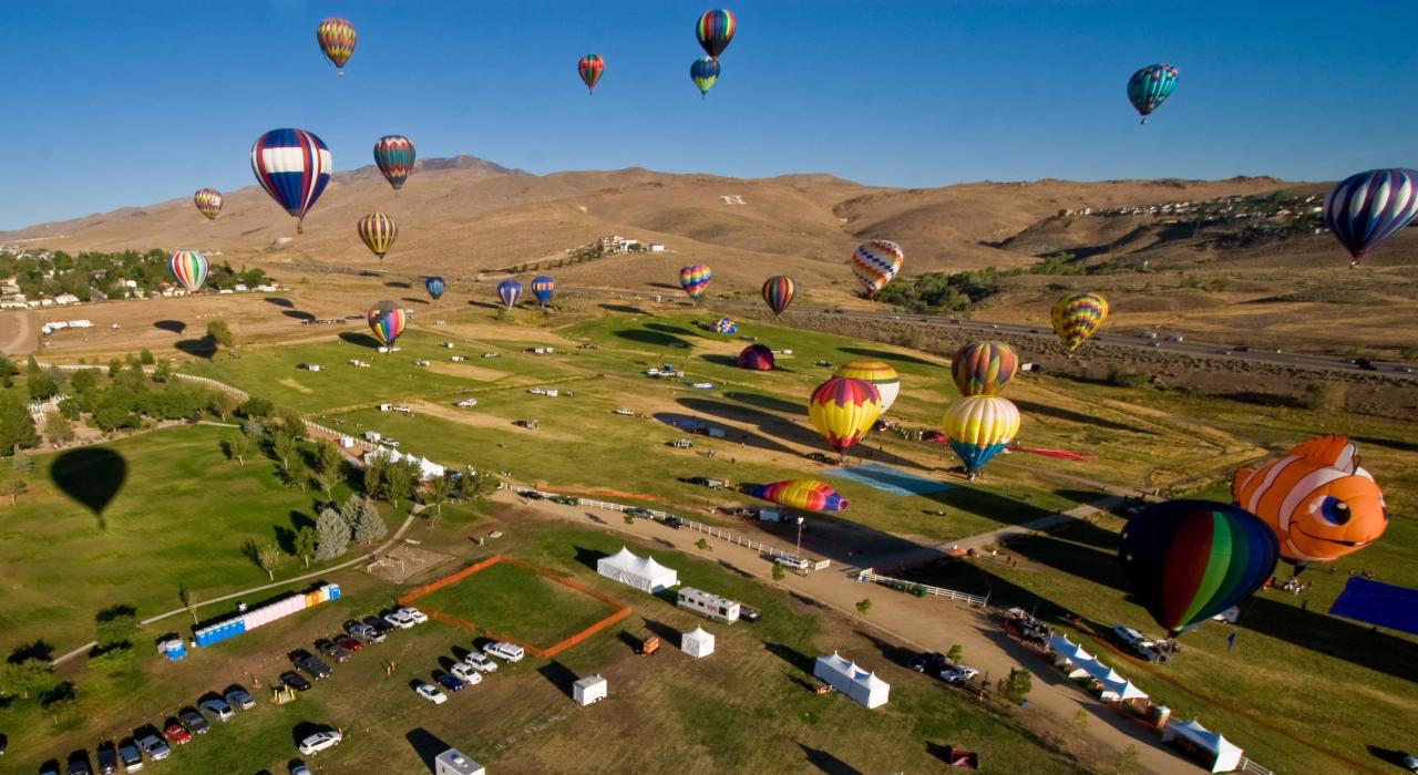 Overlooking Rancho San Rafael Park for the Great Reno Balloon Race