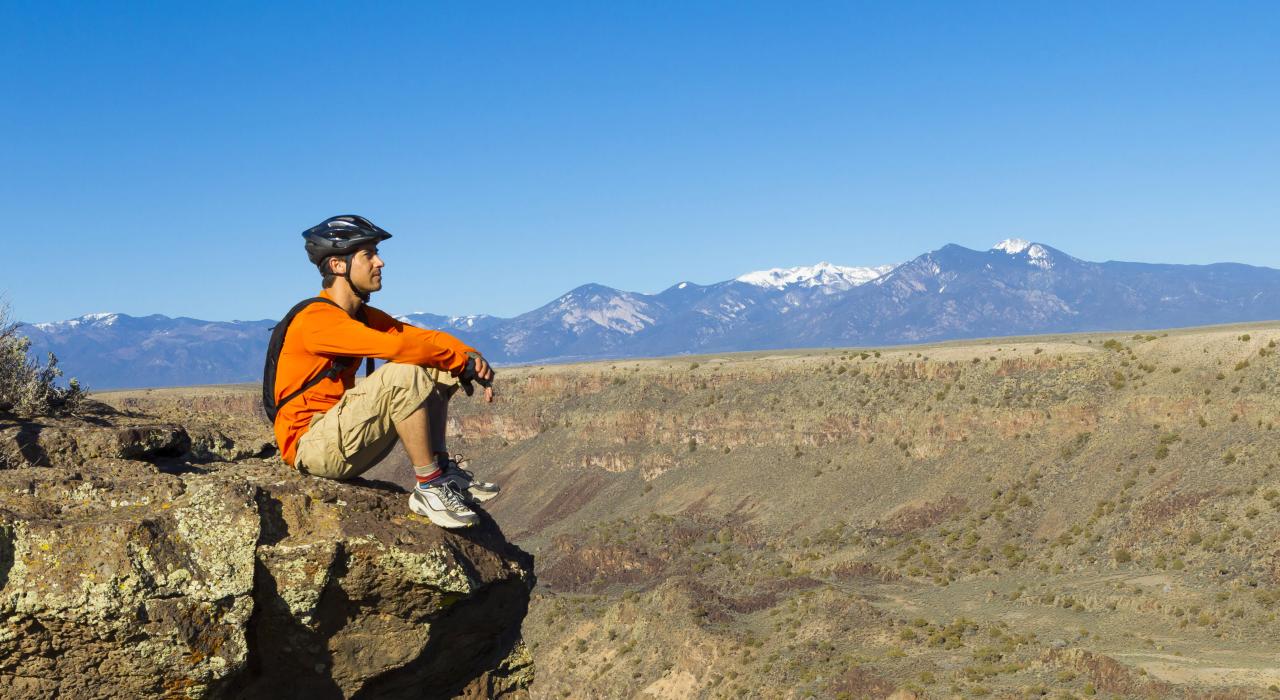 Absorbing the sweeping canyon and mountain views