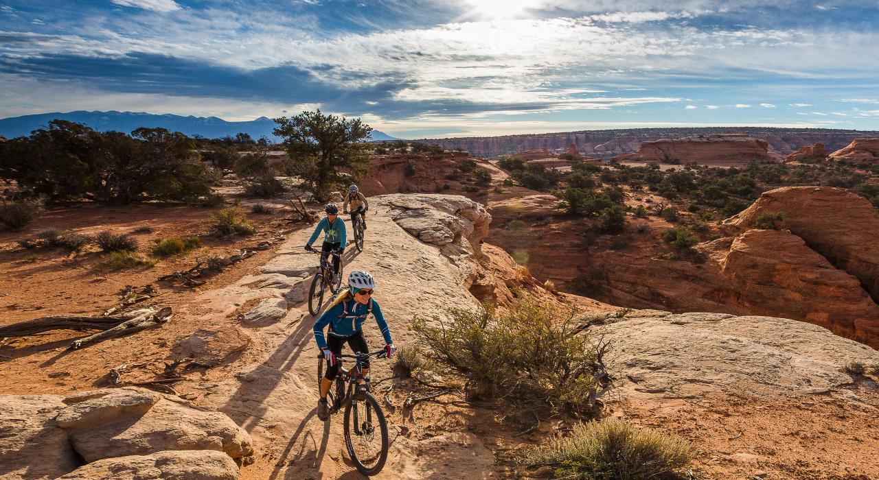 Mountain biking on one of the area's many trails Mountain biking on one of the area's many trails