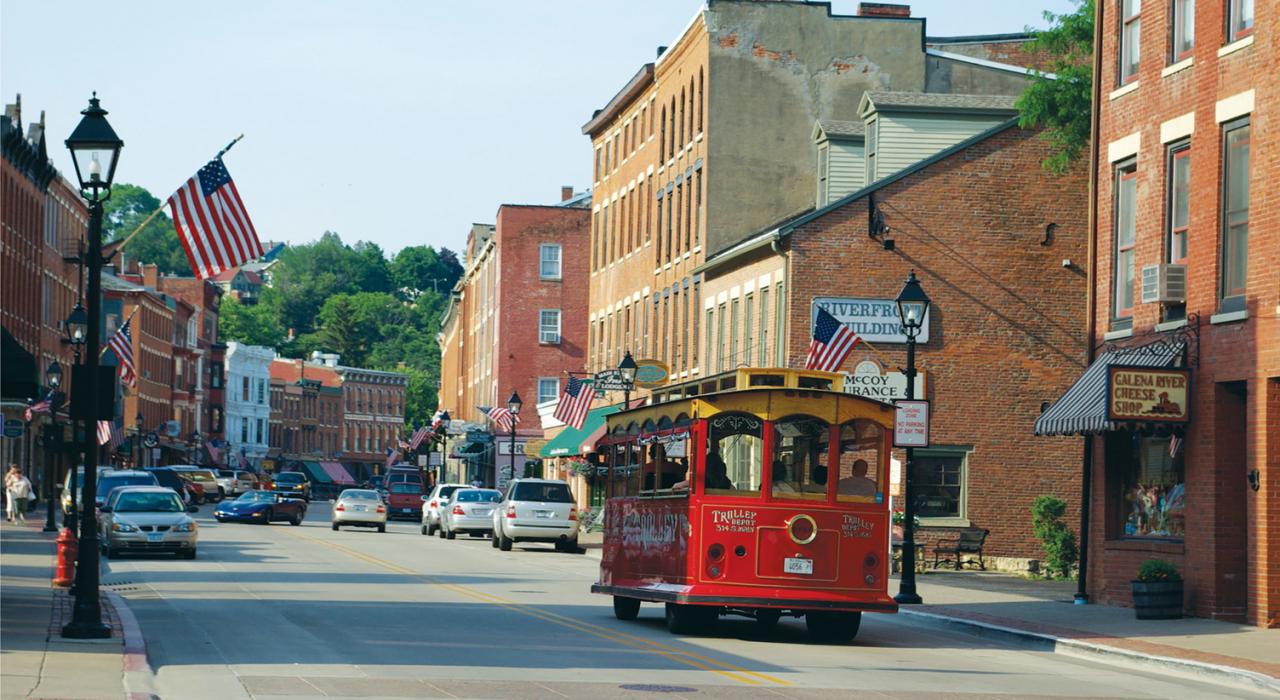 Taking a walk on historic Main Street in Galena, Illinois