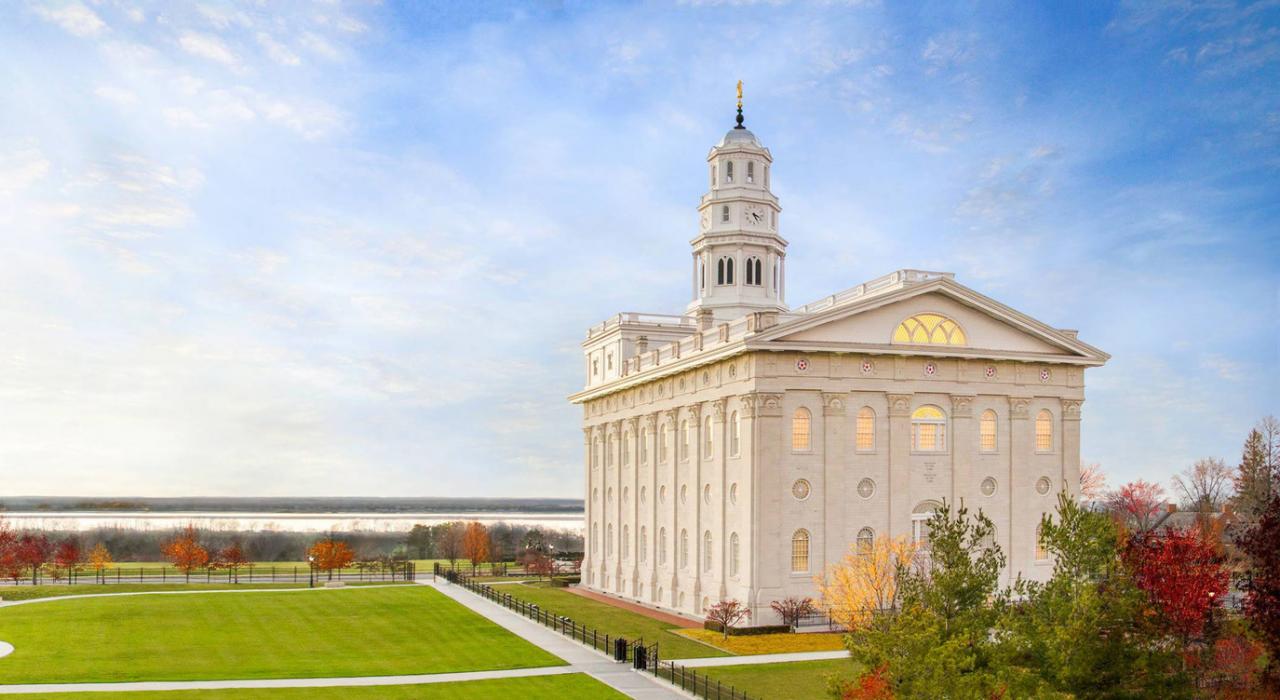 The Greek-revival Nauvoo Temple in Nauvoo, Illinois