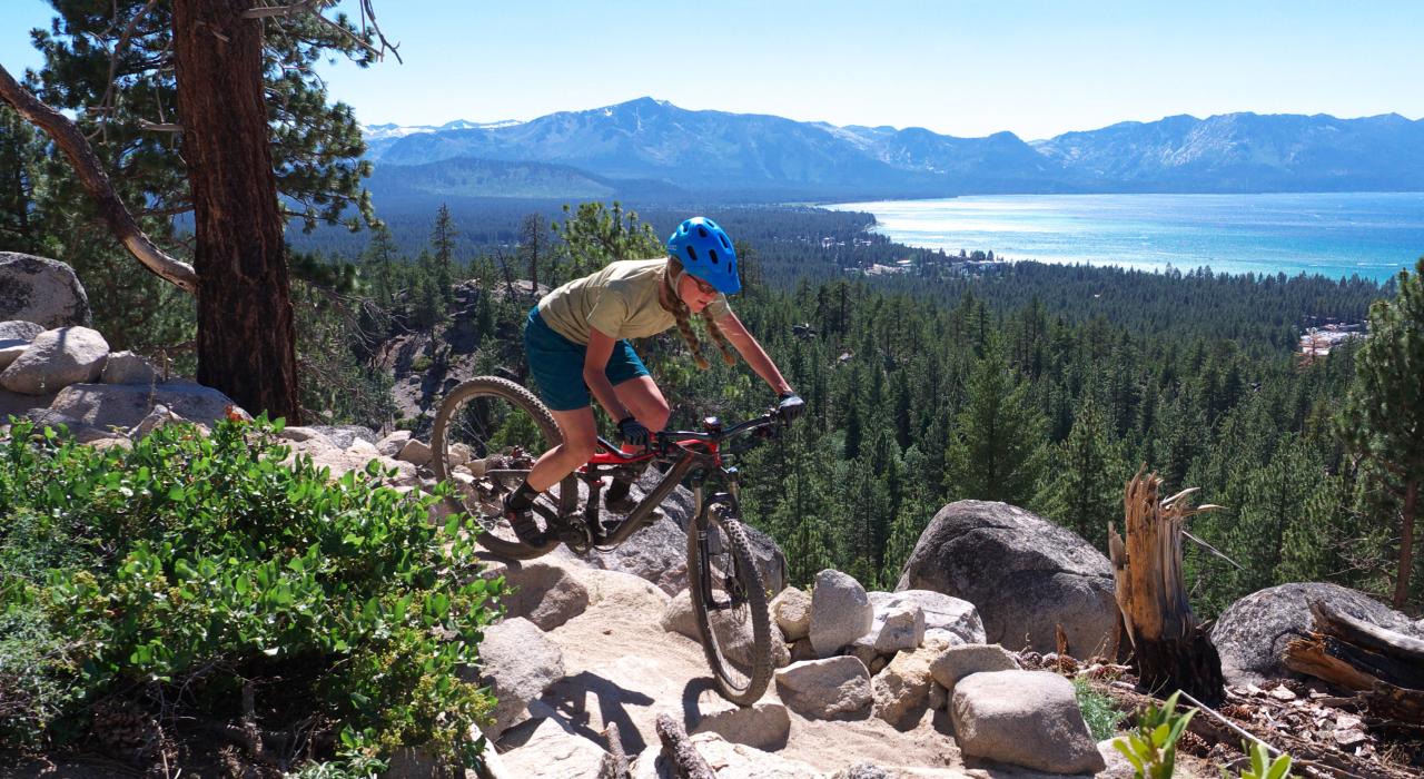 Mountain biking through the rugged wilderness