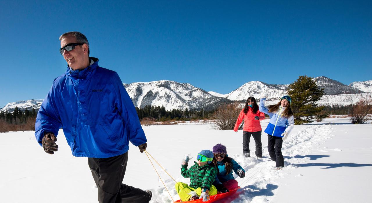 Getting a tow through the snow