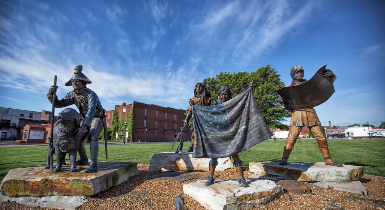 The National Quilt Museum’s Trail of Discovery sculpture