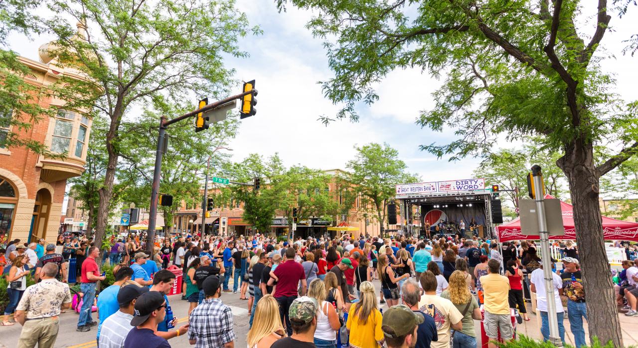 Gathering for the popular Summer Nights Festival on Seventh Street in Rapid City