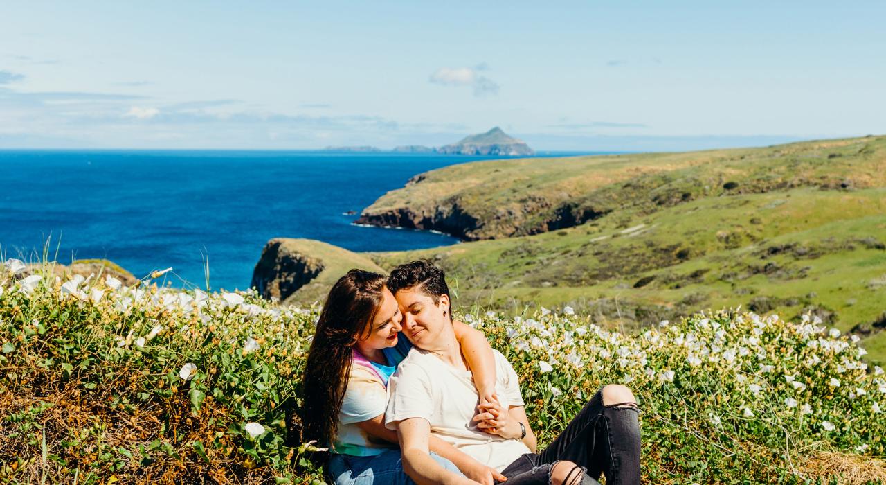 A romantic cliffside moment in Channel Islands National Park
