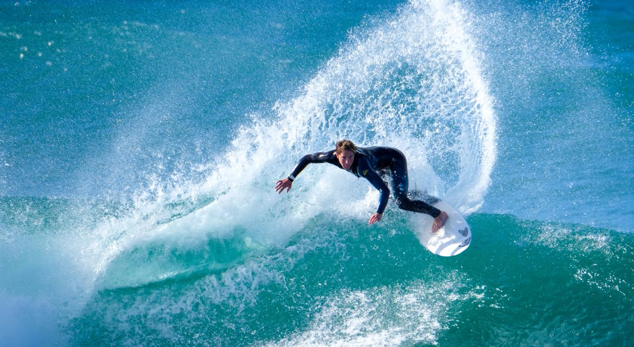 Catching a wave at one of the city’s beautiful beaches