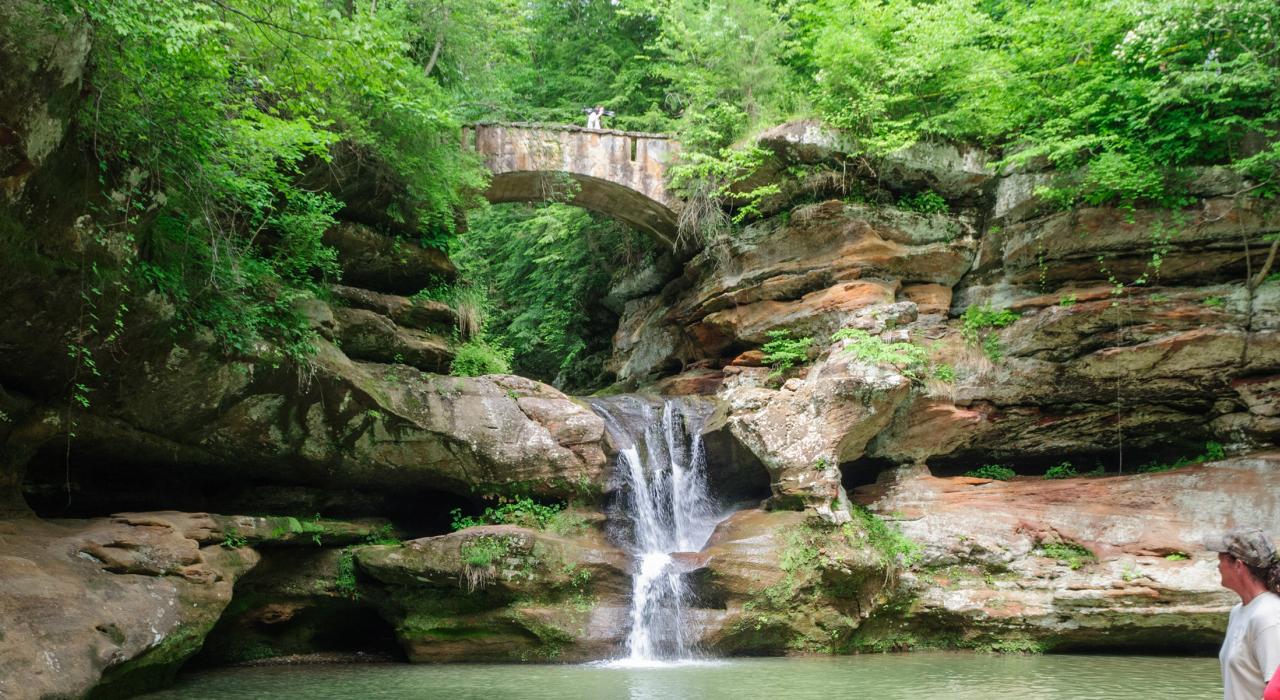 Waterfall spotting at Old Man’s Cave in Hocking Hills State Park