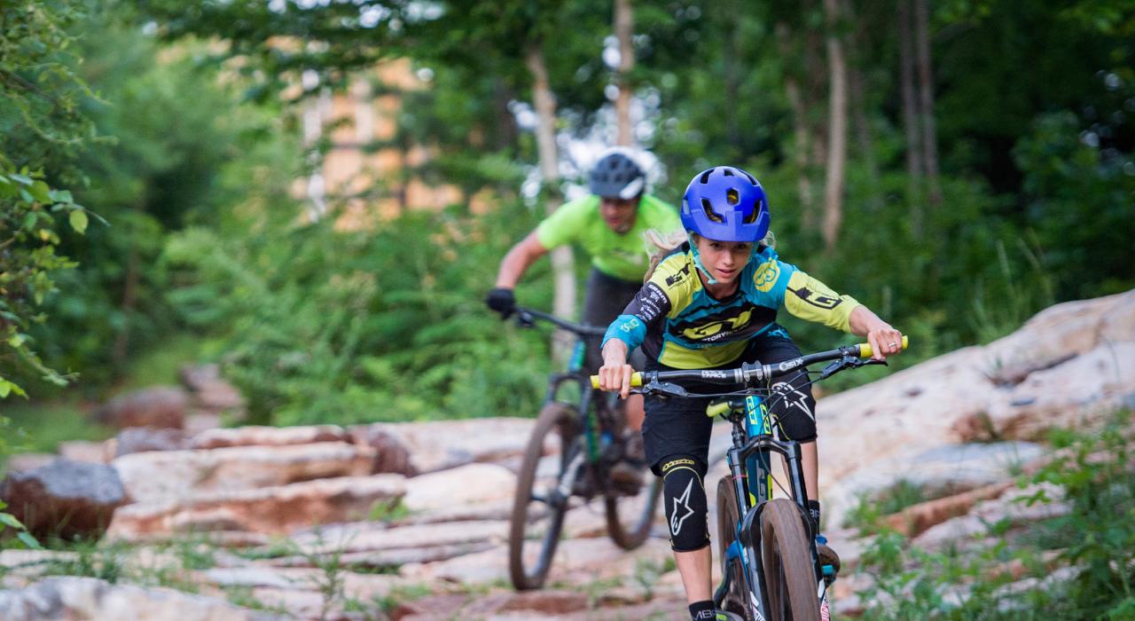 Mountain biking on The Devil's Racetrack trail in the Urban Wilderness