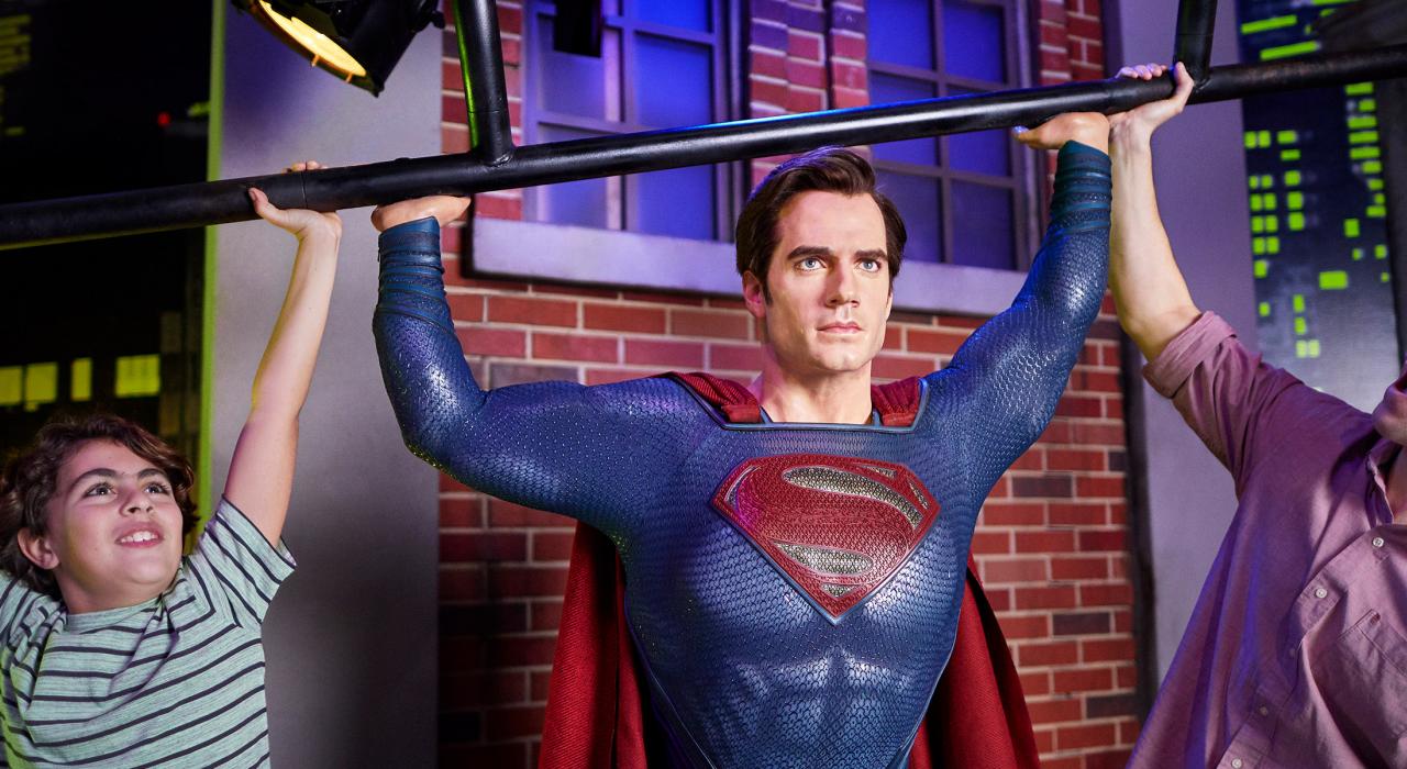 Posing with a wax likeness of Superman at Madame Tussauds Orlando Posing with a wax likeness of Superman at Madame Tussauds Orlando