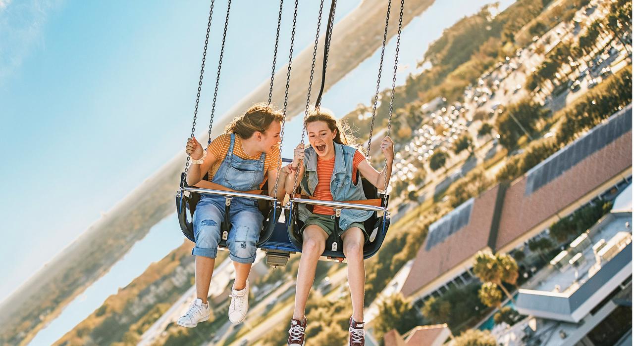 Flying high over the city on the Orlando StarFlyer ride at International Drive Flying high over the city on the Orlando StarFlyer ride at International Drive