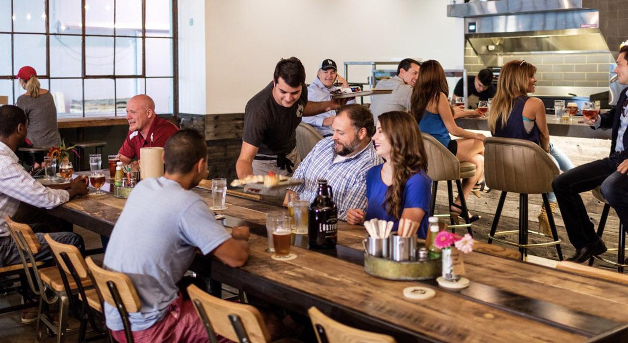 Enjoying the festive atmosphere at Lost Forty Brewing