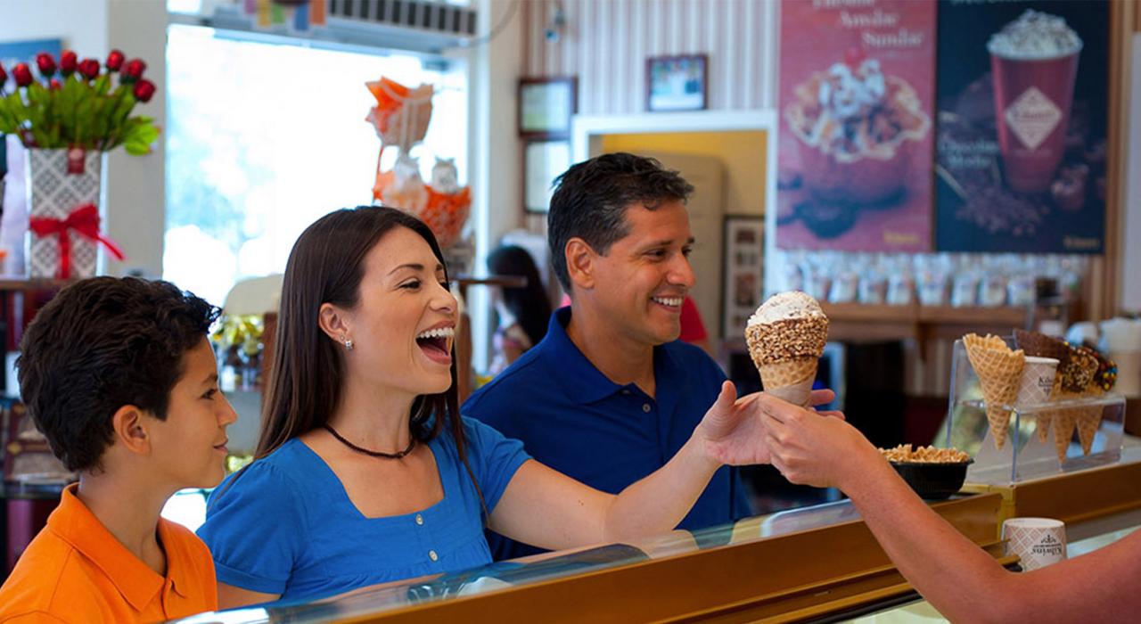 Grabbing a scoop of ice cream at Kilwins