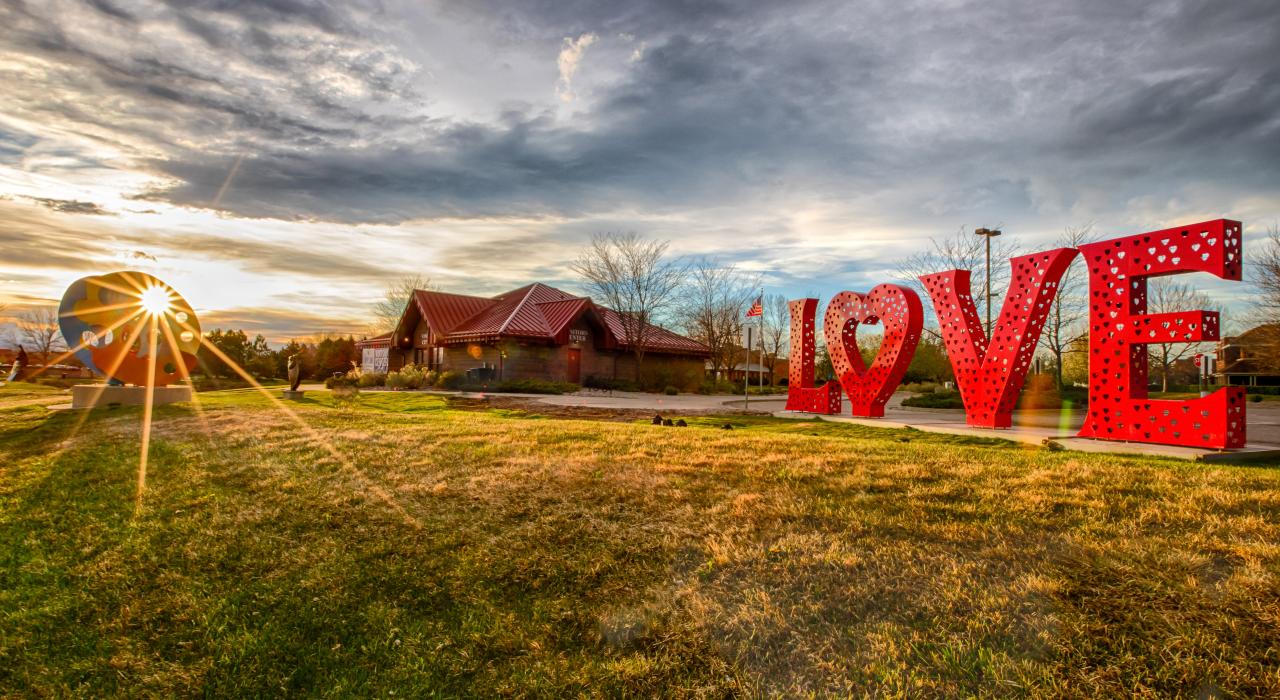 The Loveland Visitors Center, home to the iconic Love sculpture where visitors can hang locks