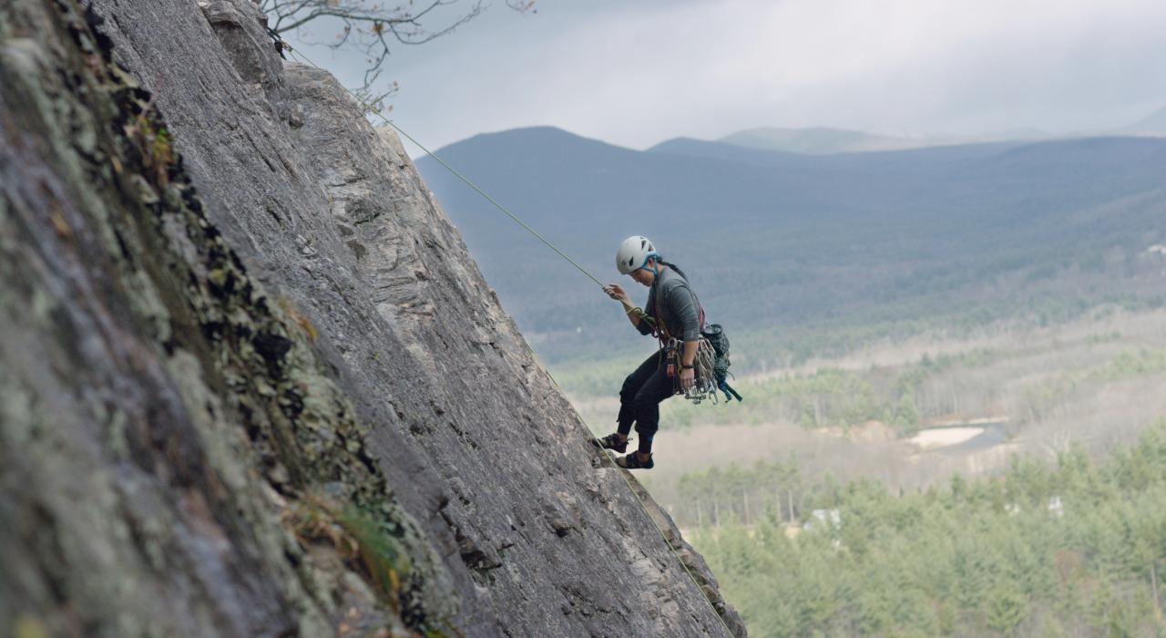 Alice Chiang rock climbing in New Hampshire Alice Chiang rock climbing in New Hampshire