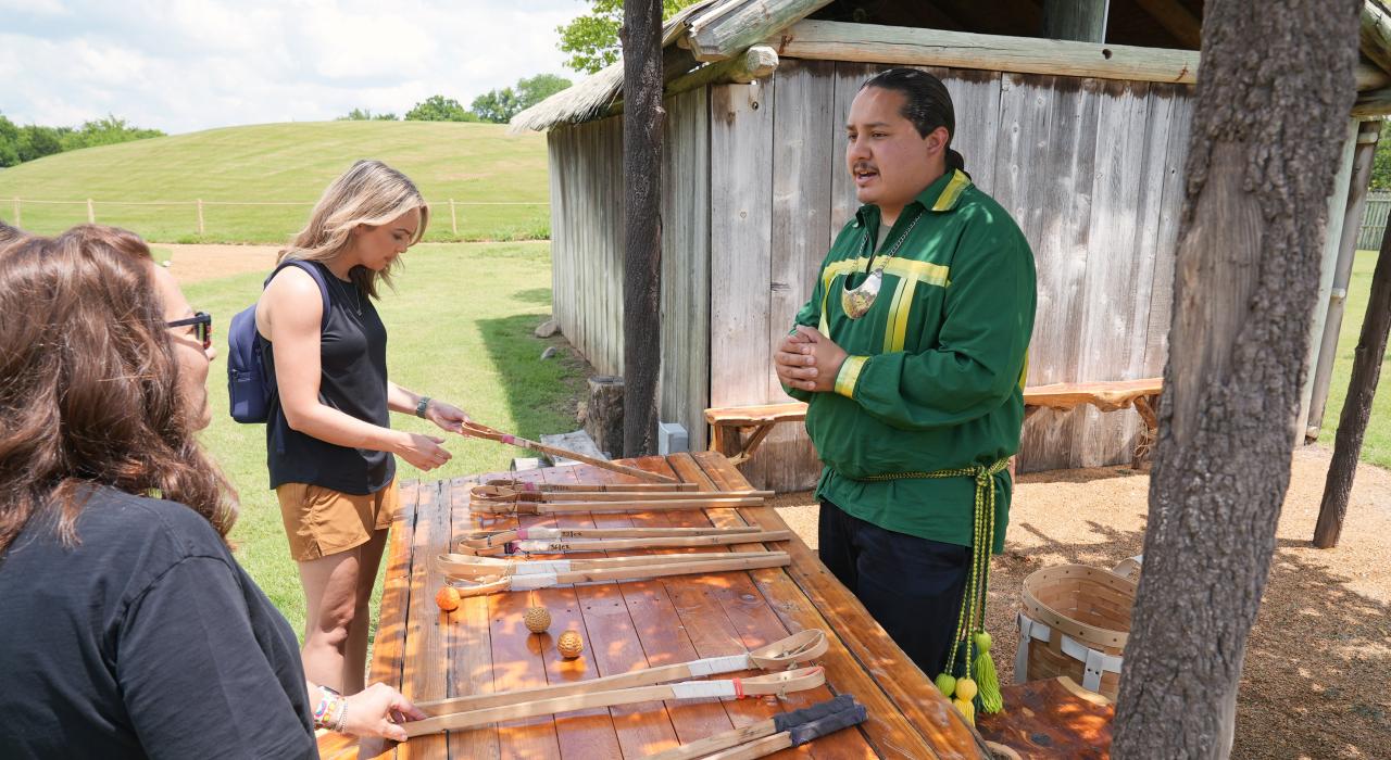 Cultural demonstration at the Chickasaw Cultural Center in Sulphur, Oklahoma Cultural demonstration at the Chickasaw Cultural Center in Sulphur, Oklahoma