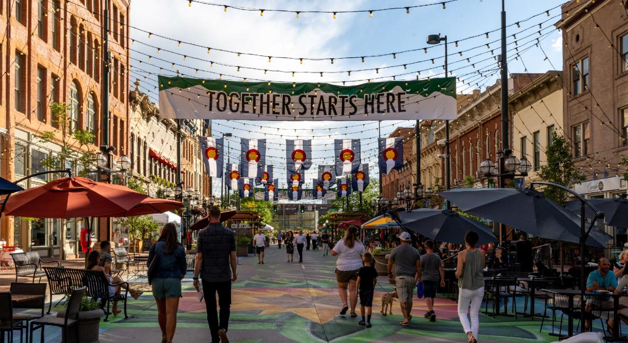 Strolling through Larimer Square, a pedestrian-only dining and shopping destination
