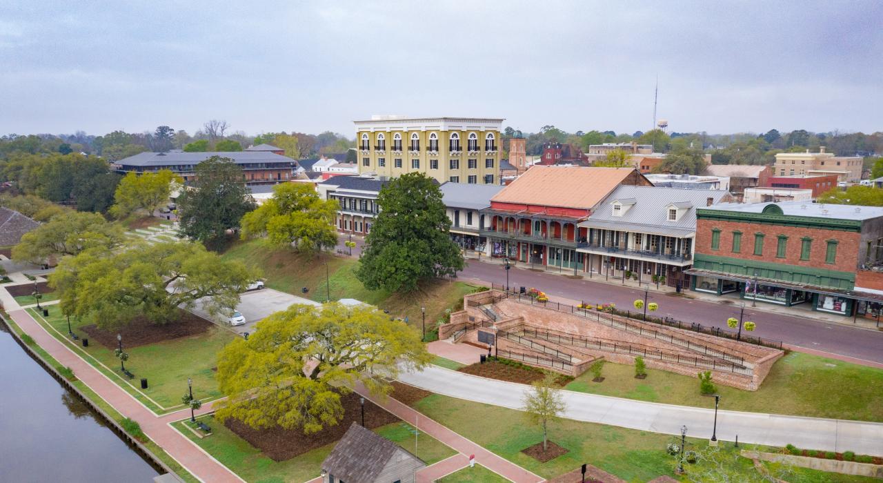 Historic and colorful buildings on the riverfront