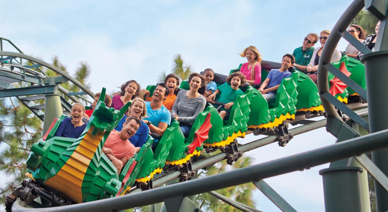Thrilling ride on The Dragon at LEGOLAND New York Resort in Goshen