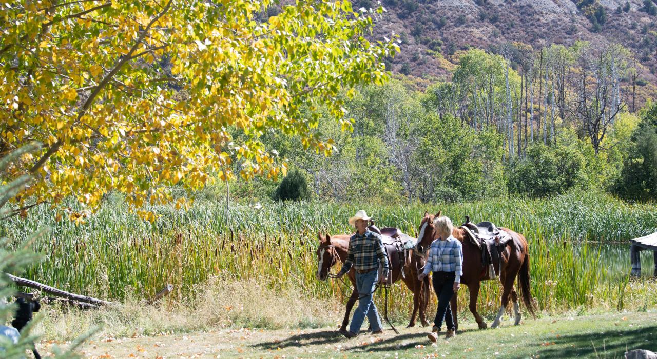 An autumn horseback riding excursion at Bair Ranch