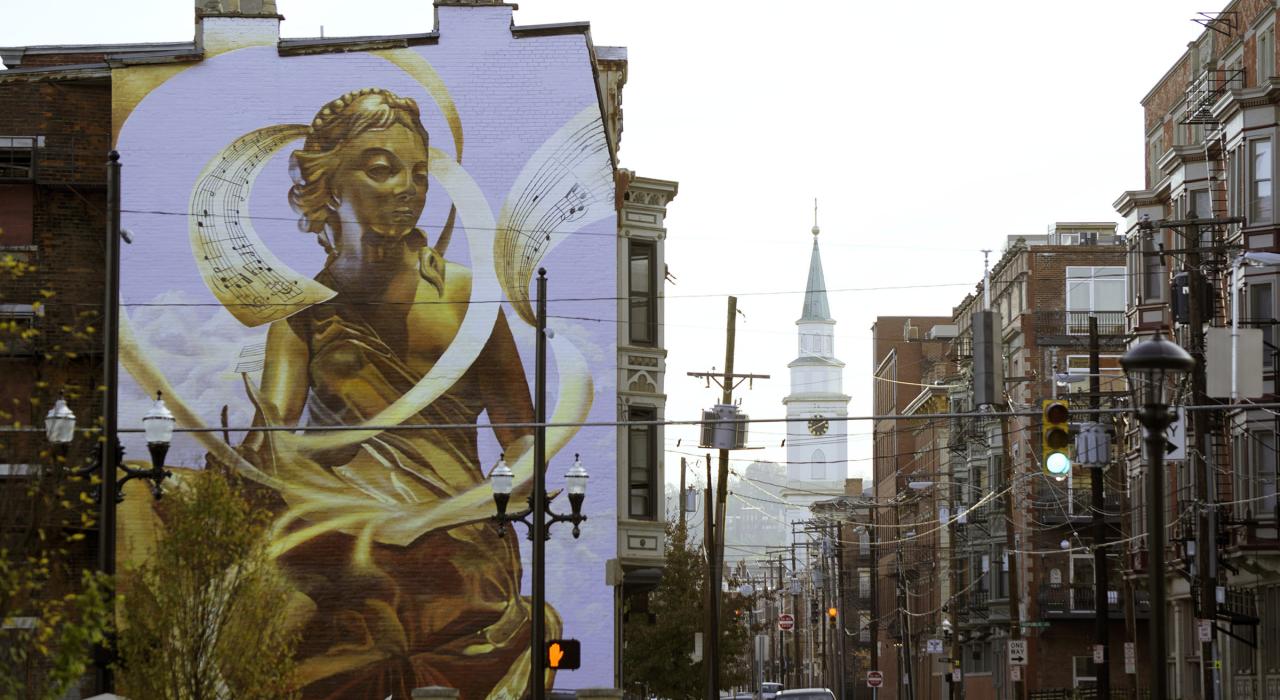 One of many colorful murals throughout the city One of many colorful murals throughout the city