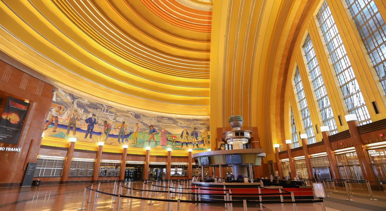The rotunda of the Cincinnati Museum Center, comprised of five educational institutions housed in the art-deco inspired Cincinnati Union Terminal The rotunda of the Cincinnati Museum Center, comprised of five educational institutions housed in the art-deco inspired Cincinnati Union Terminal