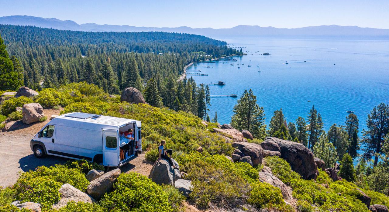 Enjoying views of Lake Tahoe in California