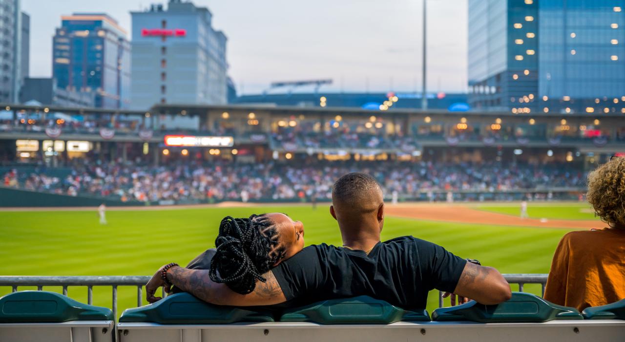 Enjoying a Charlotte Knights Major League Baseball Game at Truist Field Enjoying a Charlotte Knights Major League Baseball Game at Truist Field